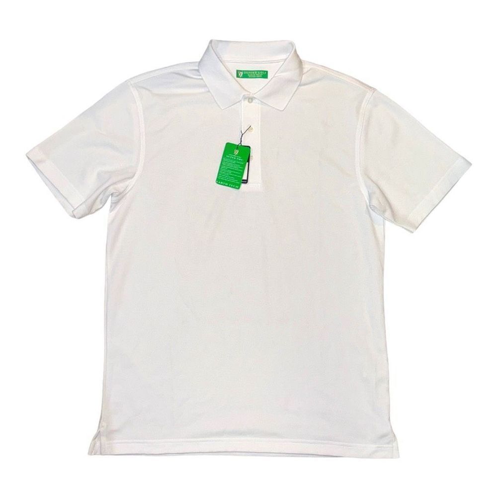 NWT Oxford Golf Super Dry White Short Sleeve Polo size medium